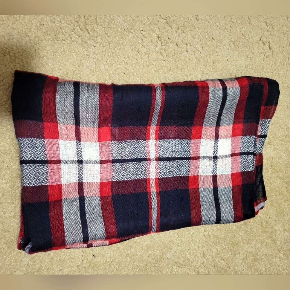 Plaid infinity scarf